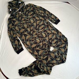 The Children’s Place green multicolor dinosaur union suit or pajamas